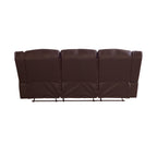 Elegance 3 Seater Recliner Sofa in Brown Faux Leather
