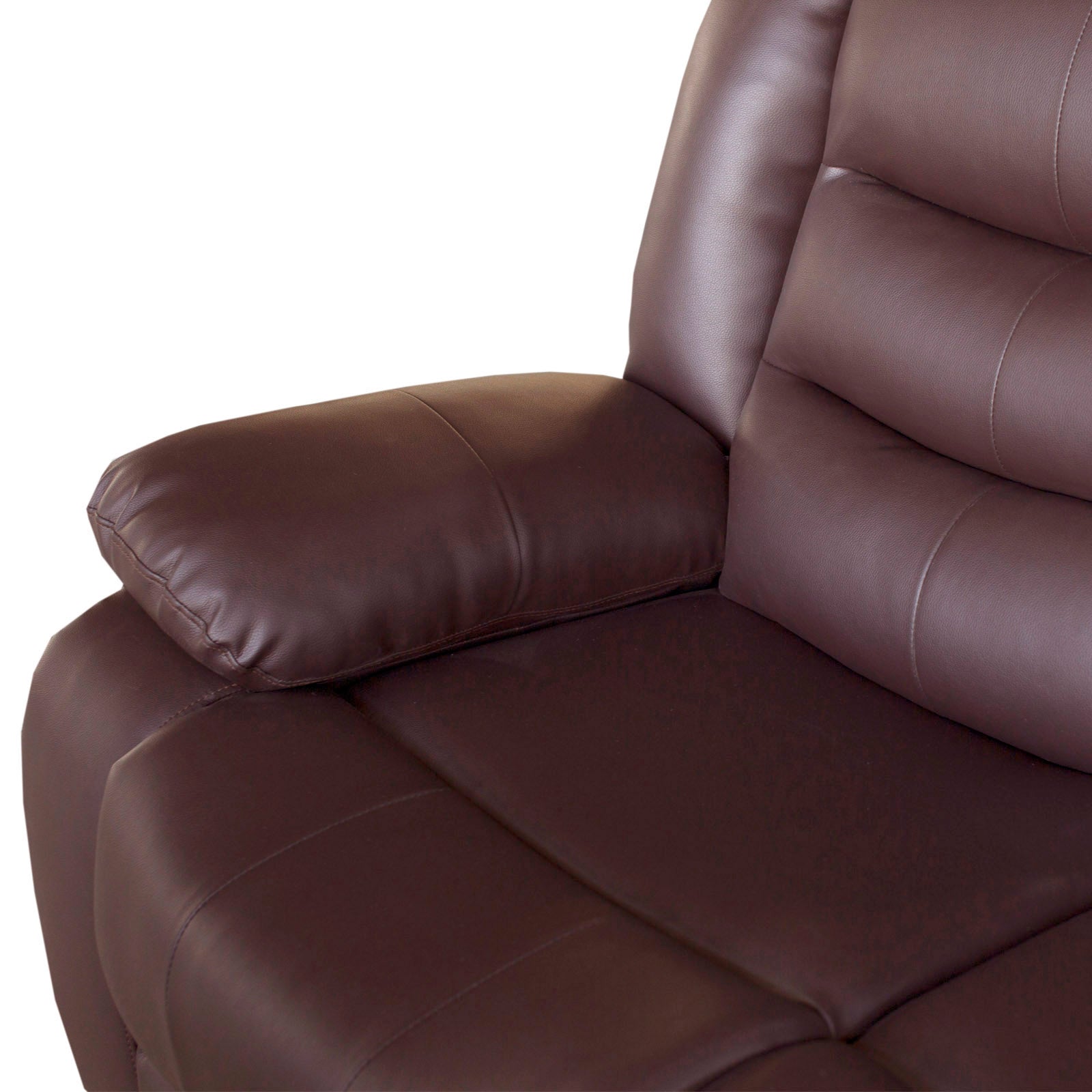 Elegance 3 Seater Recliner Sofa in Brown Faux Leather