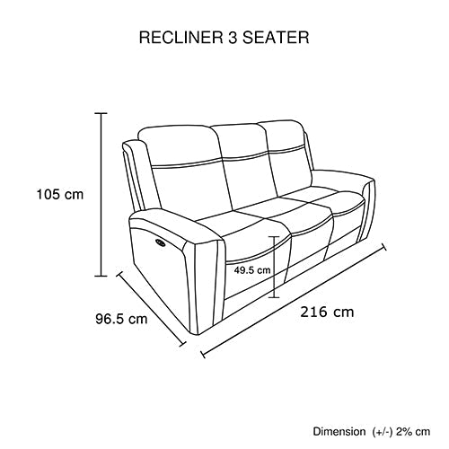 Luxury 3-Seater Electric Recliner Sofa