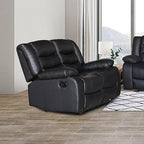 Luxury Black 2 Seater Faux Leather Recliner
