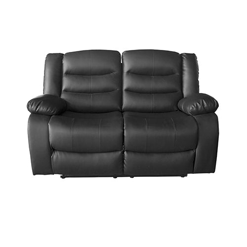 Luxury Black 2 Seater Faux Leather Recliner