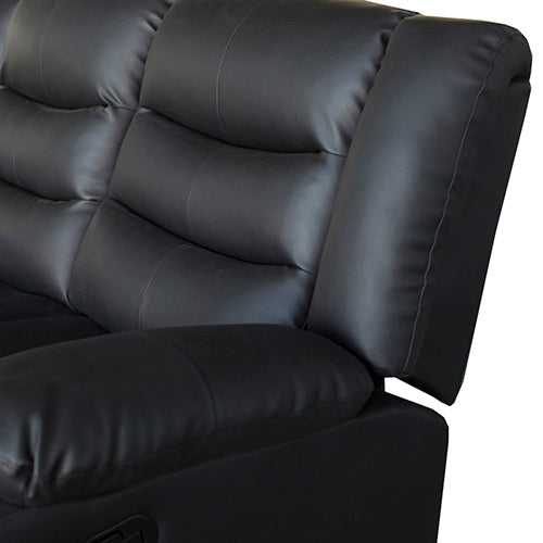 Luxury 3 Seater Recliner Sofa in Black