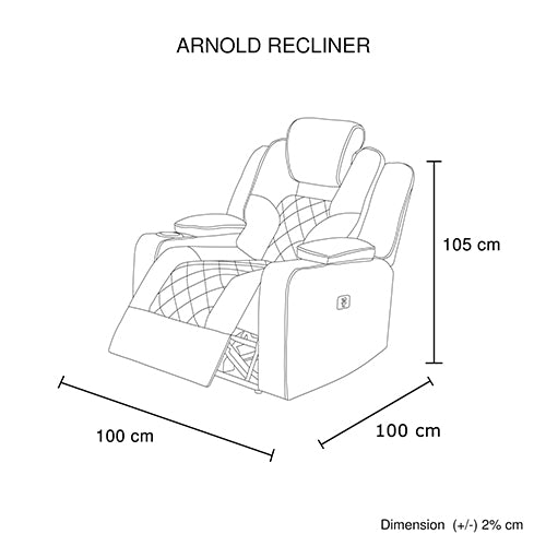 Rhino Fabric Electric Recliner Armchair