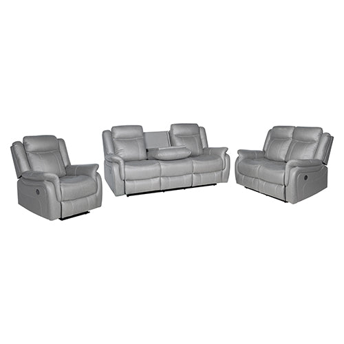Finest Grey Fabric Recliner Sofa Set