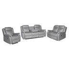 Finest Grey Fabric Recliner Sofa Set