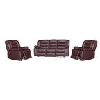Luxury Faux Leather Recliner Sofa Set