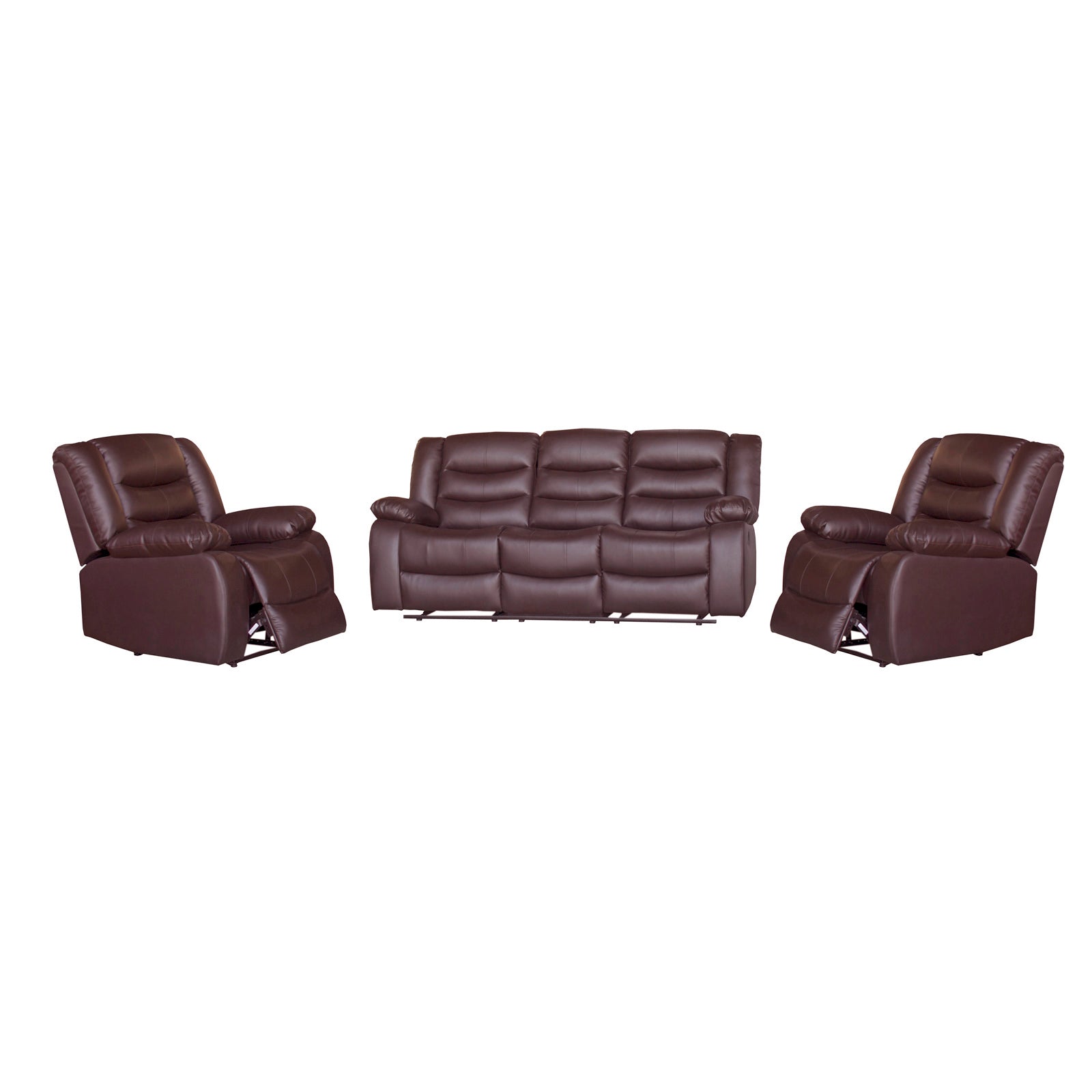 Luxury Faux Leather Recliner Sofa Set