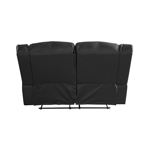 Luxurious Black Faux Leather Recliner Sofa