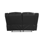 Luxurious Black Faux Leather Recliner Sofa