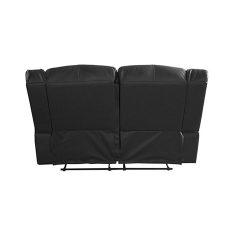Luxurious Black Faux Leather Recliner Sofa
