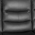 Elegant Black Faux Leather Recliner Sofa