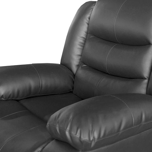 Elegant Black Faux Leather Recliner Sofa