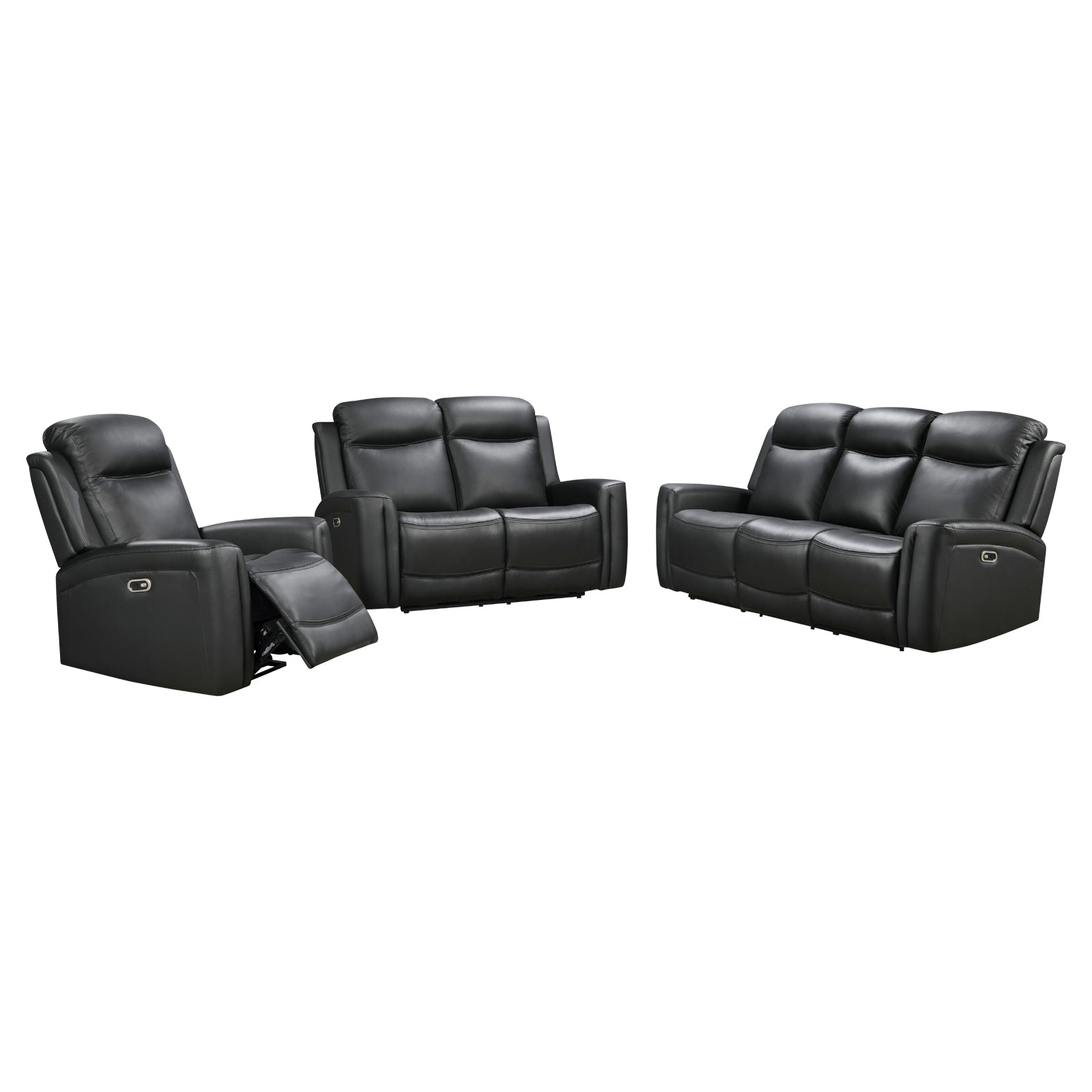 Luxury Electric Leather Recliner Set