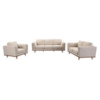 Beige Fabric Lounge Sofa Set - 3+2+1 Seater