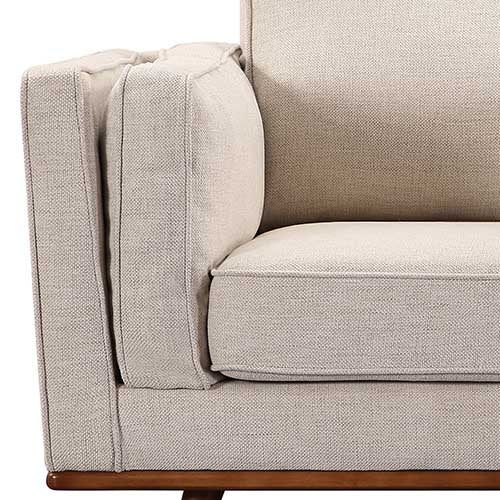 Beige Fabric Lounge Sofa Set - 3+2+1 Seater