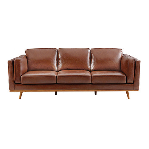 Brown Leather Lounge Sofa Set 3+2+1