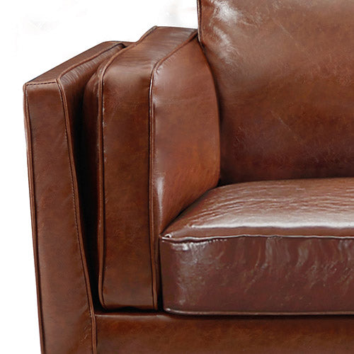 Brown Leather Lounge Sofa Set 3+2+1