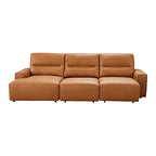 Albany 3-Seater Chaise Leather Sofa Bed
