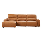 Albany 3-Seater Chaise Leather Sofa Bed