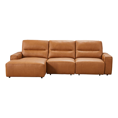 Albany 3-Seater Chaise Leather Sofa Bed