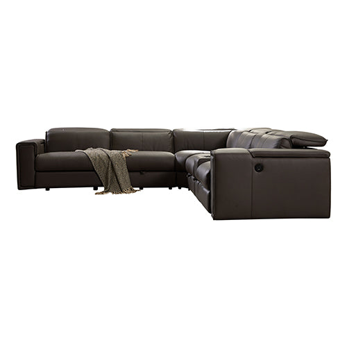 Genuine Leather Electric Recliner Corner Sofa