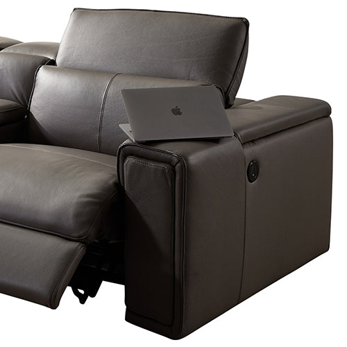 Genuine Leather Electric Recliner Corner Sofa