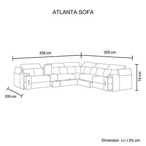 Genuine Leather Electric Recliner Corner Sofa