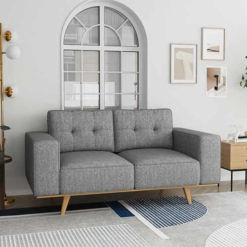 Elegant Grey 2 Seater Sofa with Pocket Springs