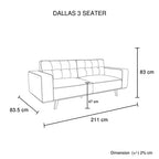 Elegant Grey 3 Seater Sofa with Pocket Springs