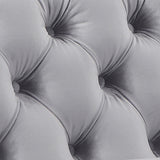 Jacques Velvet Button Tufted Single Seater Grey Sofa Armchair with Metal Legs