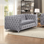 Jacques 2 Seater Grey Velvet Sofa
