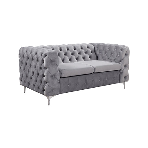 Jacques 2 Seater Grey Velvet Sofa
