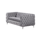 Jacques 2 Seater Grey Velvet Sofa
