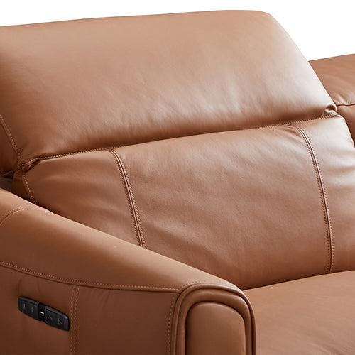 London 5 Seater Genuine Leather Electric Recliner Sofa