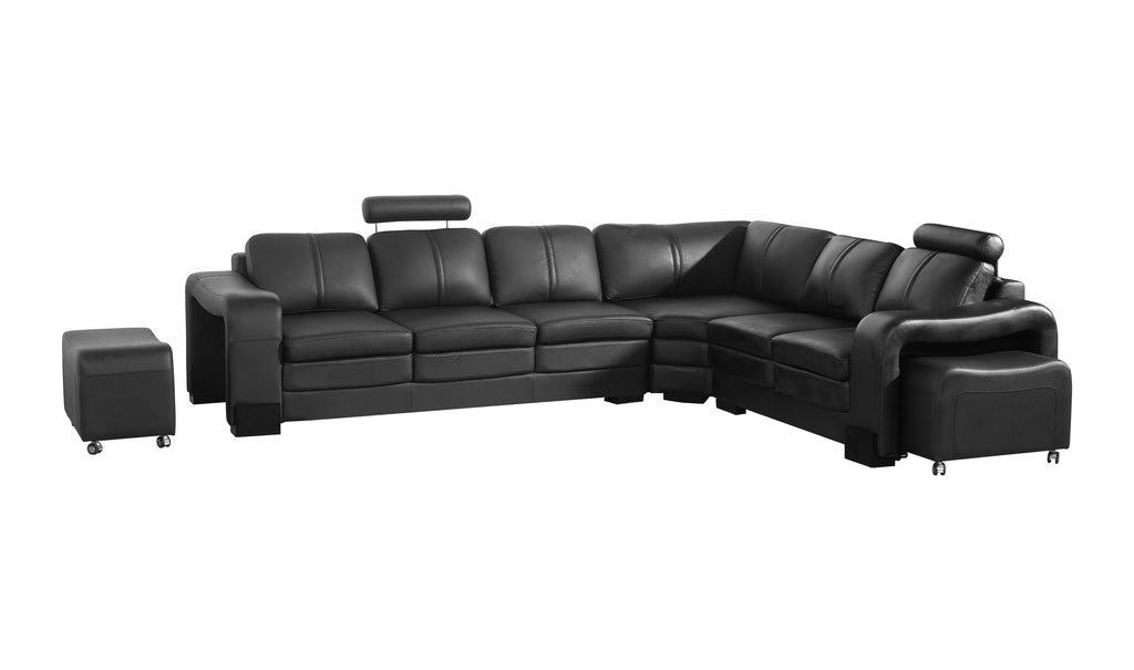 Luxurious 6-Seater Faux Leather Corner Sofa