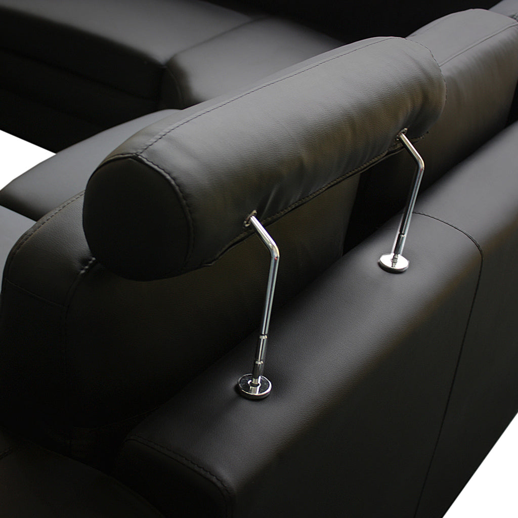 Luxurious 6-Seater Faux Leather Corner Sofa