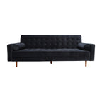 Marcella Velvet Black 3-Seater Sofa Bed