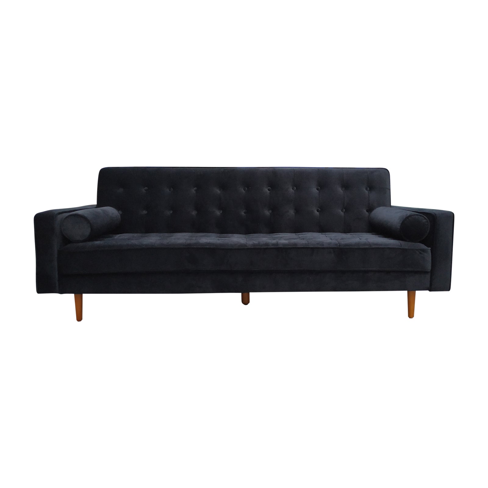 Marcella Velvet Black 3-Seater Sofa Bed