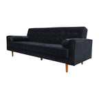 Marcella Velvet Black 3-Seater Sofa Bed