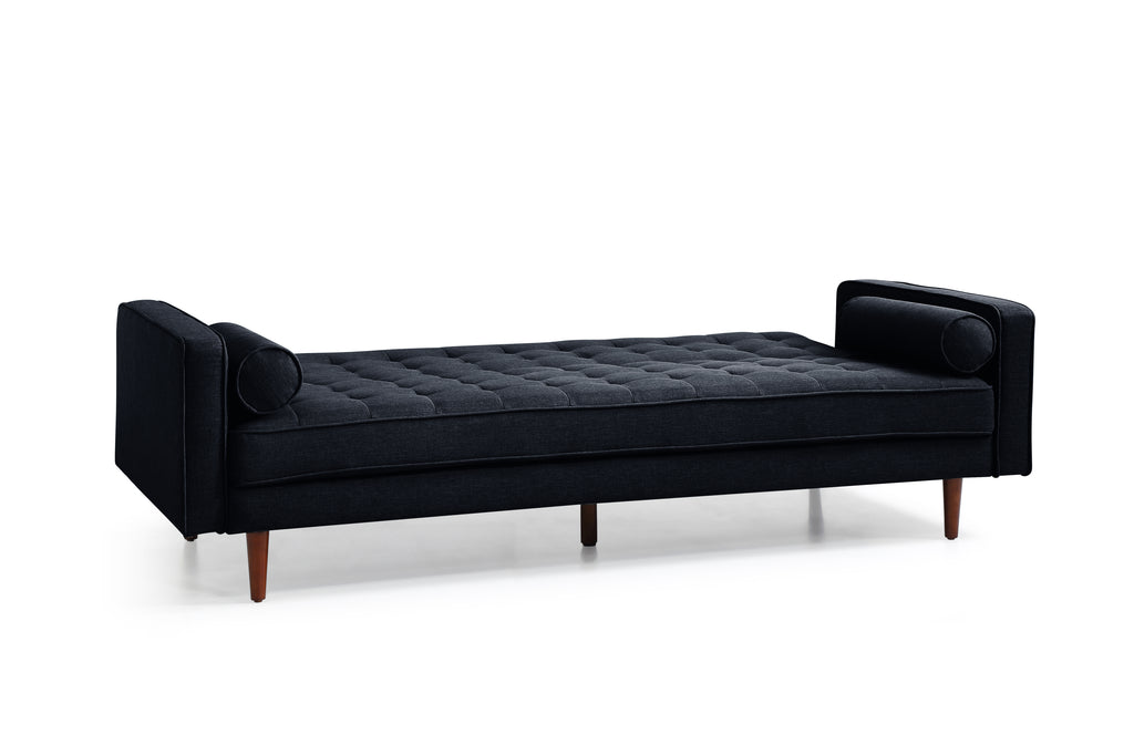 Marcella Velvet Black 3-Seater Sofa Bed