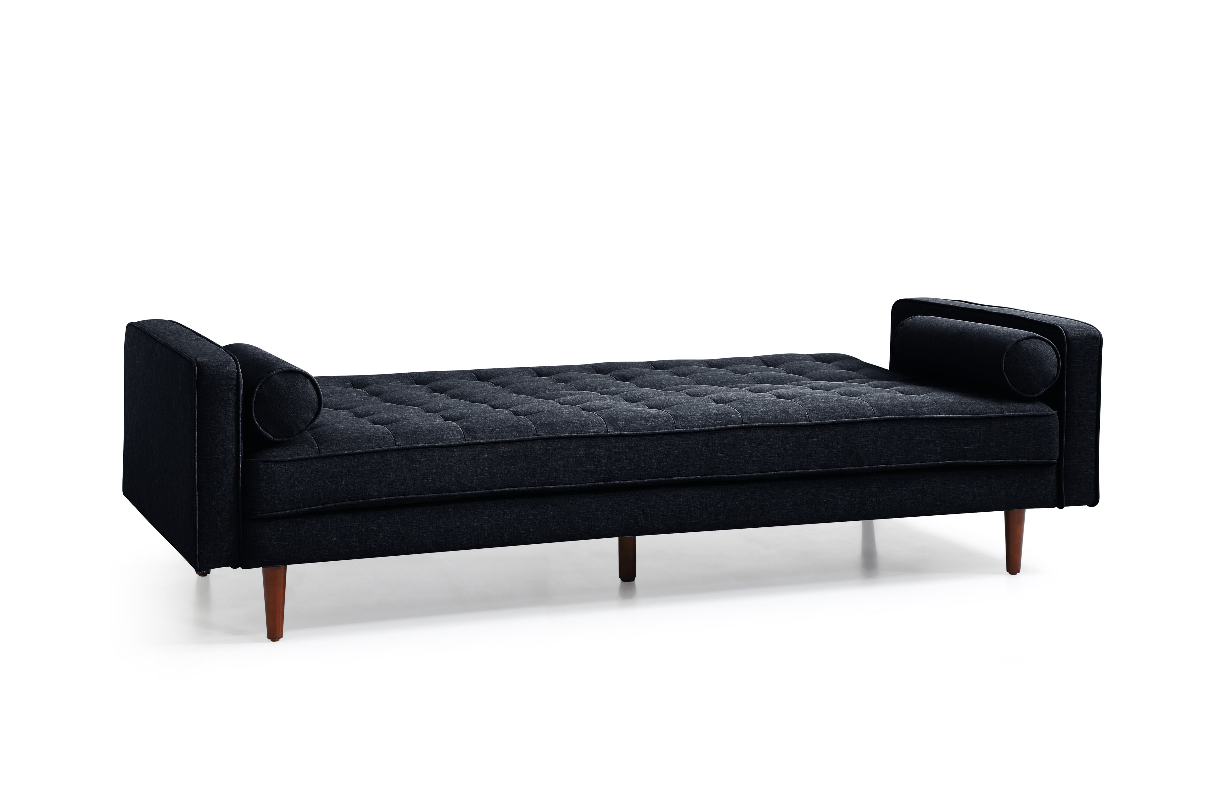 Marcella Velvet Black 3-Seater Sofa Bed