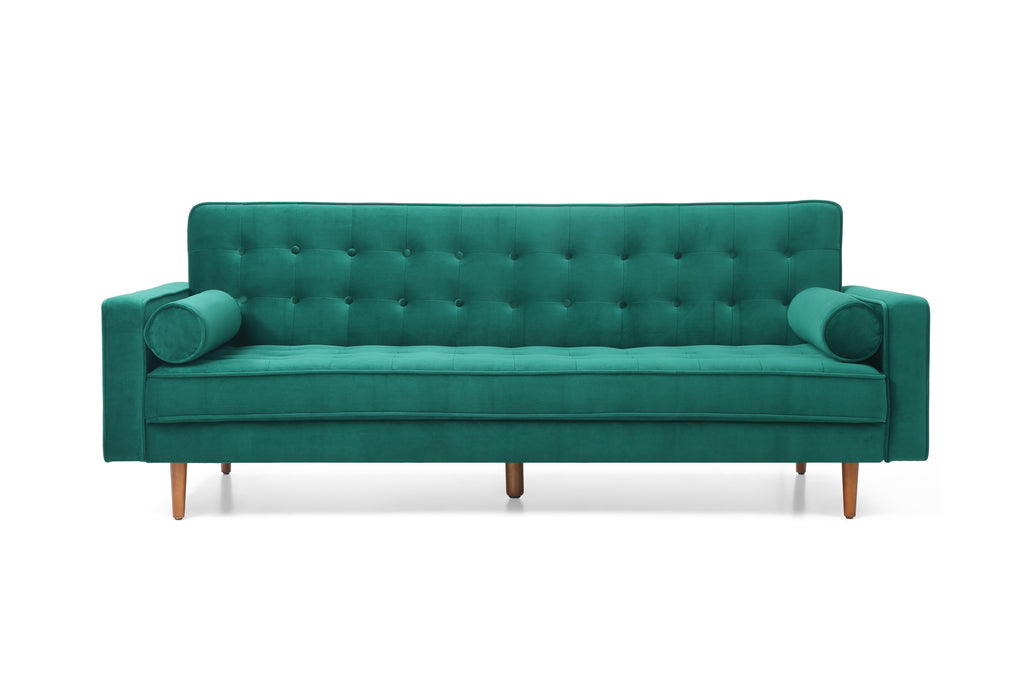 Marcella 3 Seater Velvet Green Sofa Bed
