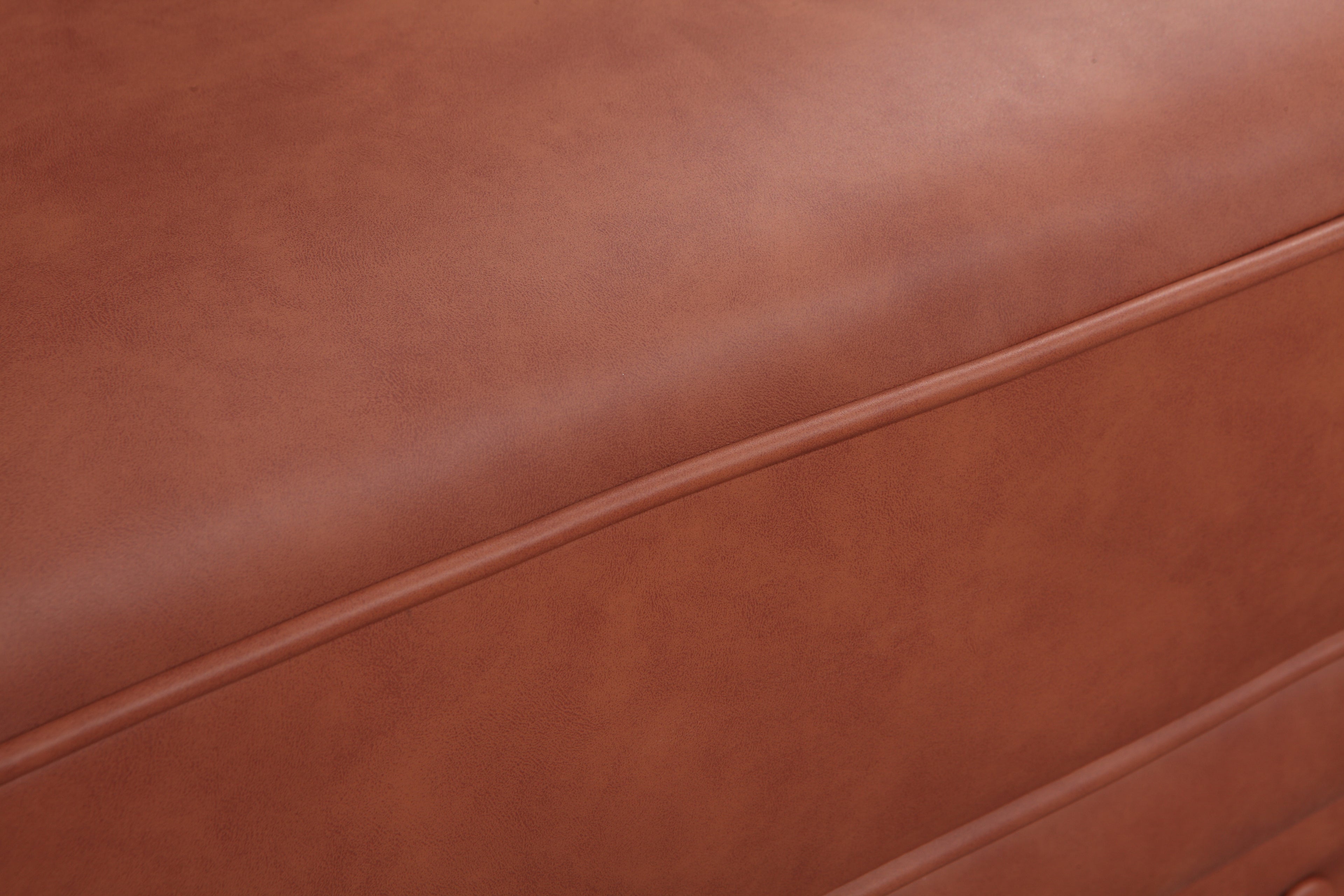 Elegant Brown Faux Leather 3 Seater Sofa