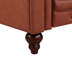 Elegant Brown Faux Leather 3 Seater Sofa