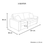 Milano 3 Seater Sofa Set in Grey