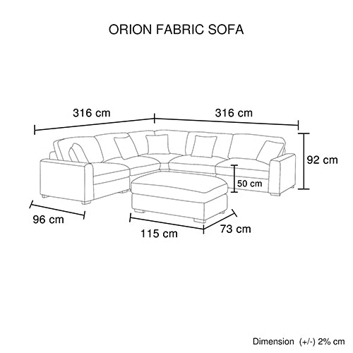 Orion Elegant Sea Blue Corner Sofa