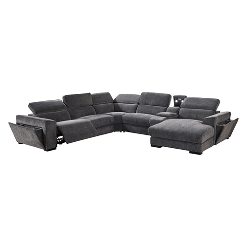 Grey Corner Sofa Chaise Electric Recliner