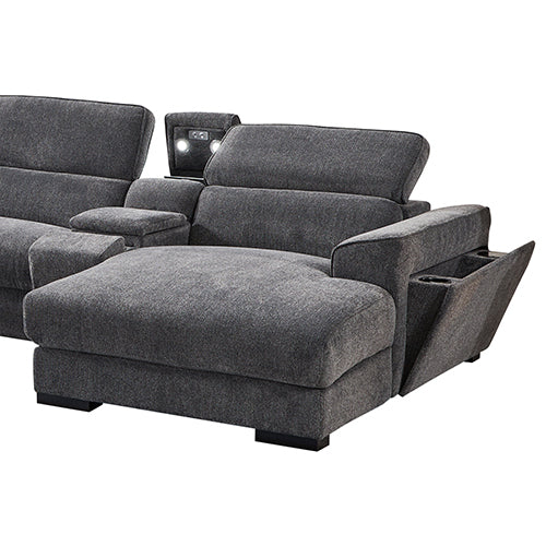 Grey Corner Sofa Chaise Electric Recliner