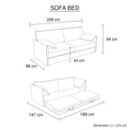Versatile 3 Seater Sofa Bed with Foam Springs