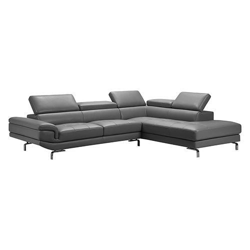 5 Seater Grey Leatherette Corner Sofa